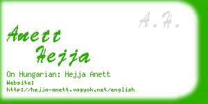 anett hejja business card